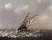 unknow artist a smalschip on choppy seas,other shipping beyond Norge oil painting art
